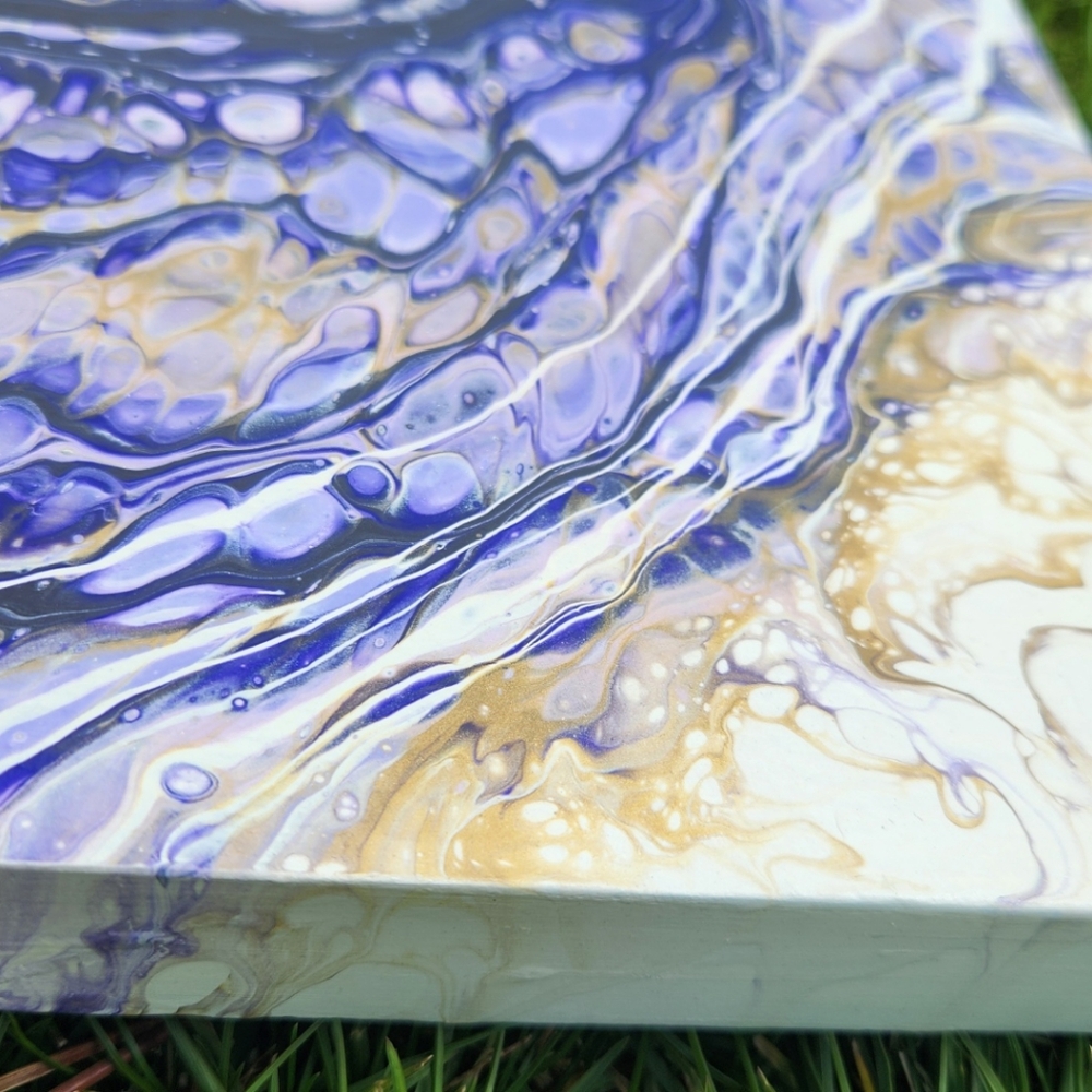 'Mysterious' Handcrafted Acrylic Paint Pour - Picture 6 of 8